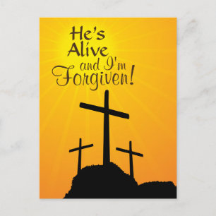 He's Alive and I'm Forgiven Custom Easter Postcard