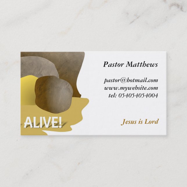 He's Alive! Business Card (Front)