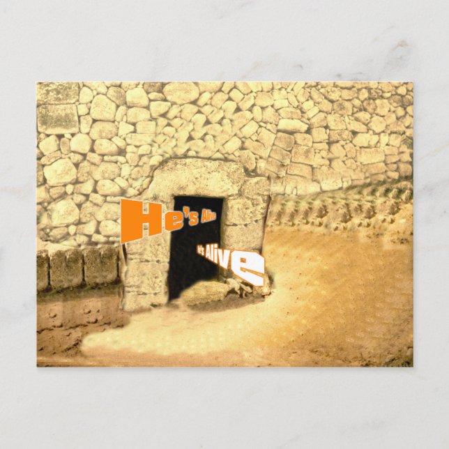 He's Alive Christian Easter Resurrection Art Holiday Postcard (Front)