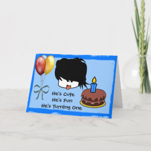 He's Cute He's One He's Turning One Invitation