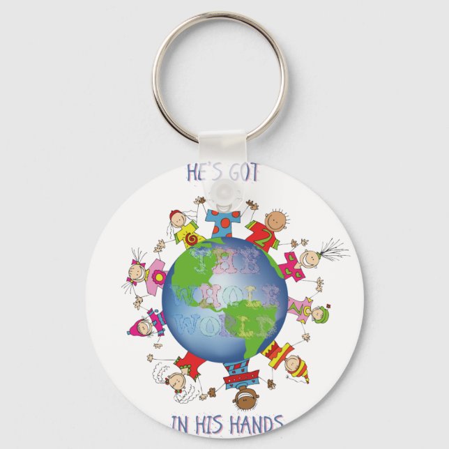 He's Got the Whole World in His Hands Keychain (Front)