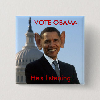 He's Listening 2 Inch Square Button