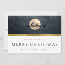 "He's Making a List" Merry Christmas Greeting Card