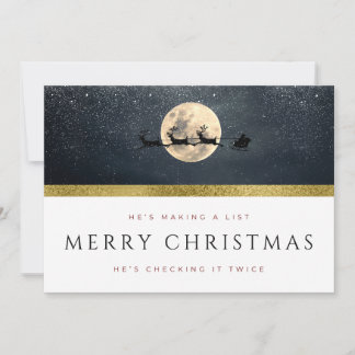 "He's Making a List" Merry Christmas Greeting Card