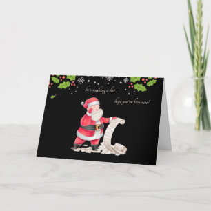 He's Making A List Photo Holiday Card H