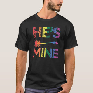 He's Mine LGBTQ+ Gay Rainbow Pride Gay Lover Premi T-Shirt