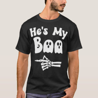 He'S My Boo Matching Halloween Couples He'S My B T-Shirt