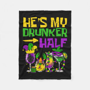 He's My Drunker Half Matching Couple Girlfriend Ma Fleece Blanket