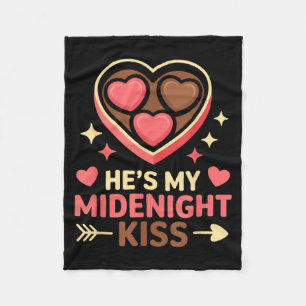 He's My Midnight Kiss Happy New Year Matching Coup Fleece Blanket