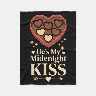 He's My Midnight Kiss Happy New Year Matching Coup Fleece Blanket