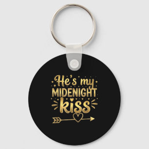 He's My Midnight Kiss Happy New Year Matching Coup Keychain