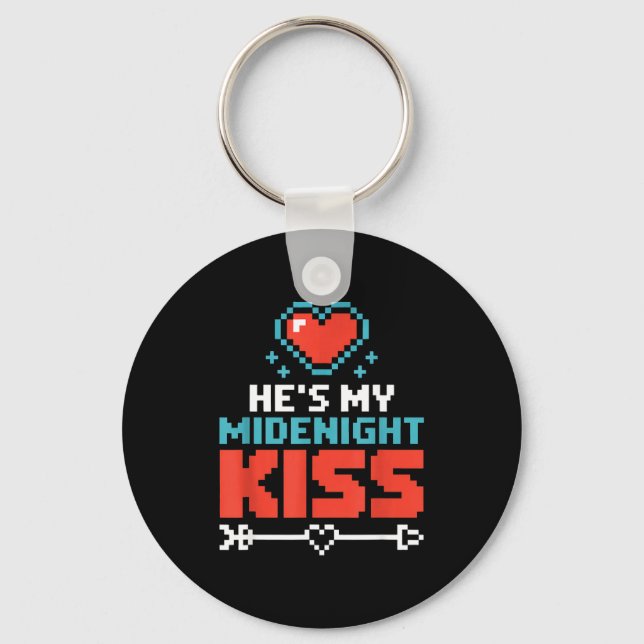 Hes My Midnight Kiss Happy New Year Matching Coupl Keychain (Front)