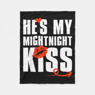He's My Midnight Kiss Happy New Year Matching Funn Fleece Blanket