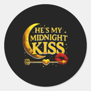 He's My Midnight Kiss Valentine’s Day Meme Matchin Classic Round Sticker