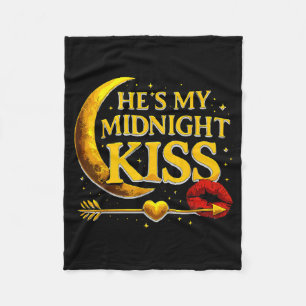 He's My Midnight Kiss Valentine’s Day Meme Matchin Fleece Blanket