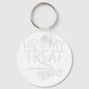 Hes My Treat Skeleton Halloween Couples Costume Fu Keychain
