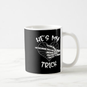 He's My Trick Fun Halloween Matching Couple Girlfr Coffee Mug