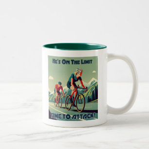 He's On The Limit Time To Attack Women's Cycling Two-Tone Coffee Mug