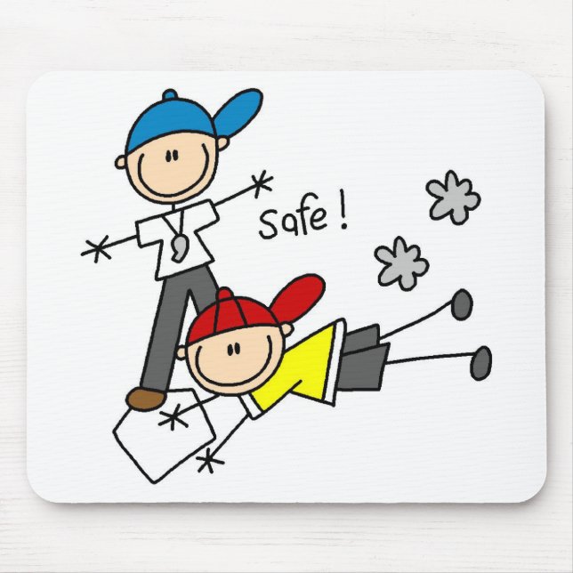 He's Safe Baseball Mousepad (Front)