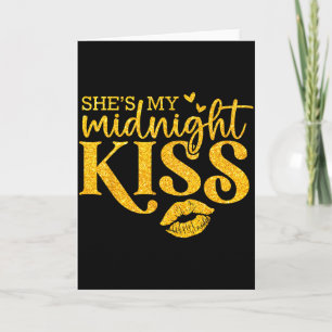 Hes Shes My Midnight Kiss Happy New Year Matching  Card