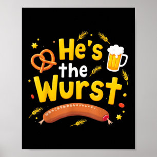 Hes The Wurst Funny Couples Matching Pun Joke  Poster