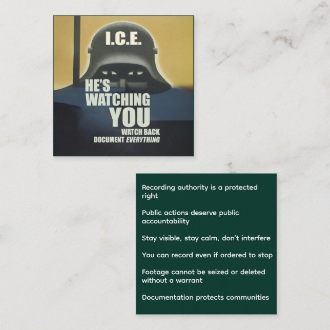 He's Watching You 2026 Square Business Card (Front/Back)