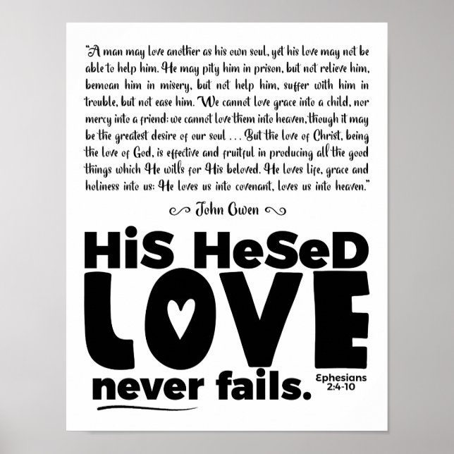 "Hesed Never Fails" 11x14 Semi-gloss Poster (Front)