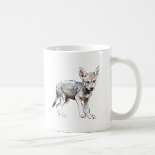 Hesitating Arabian Wolf Pup 2009 Coffee Mug