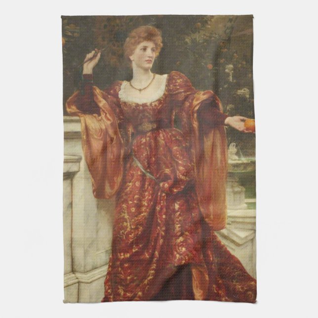 Hesperia (by Frank Dicksee) Kitchen Towel (Vertical)
