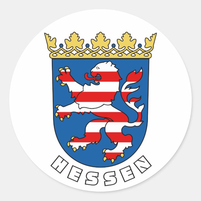 Hessen Coat of Arms (Germany) Classic Round Sticker (Front)