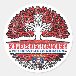 Hessen Hessisch Schweizer Schweiz Baum Wurzel Classic Round Sticker