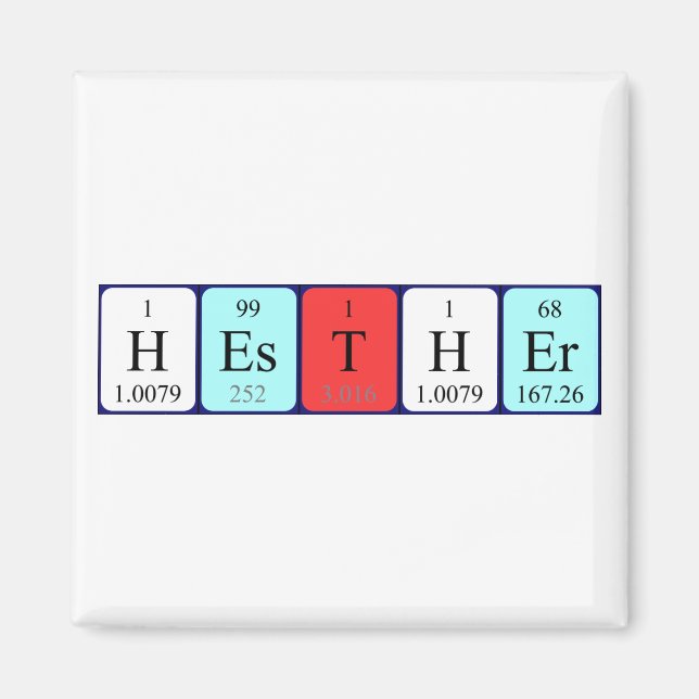 Hesther periodic table name magnet (Front)