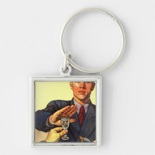 Het No To Alcohol Soviet Union Propaganda Keychain