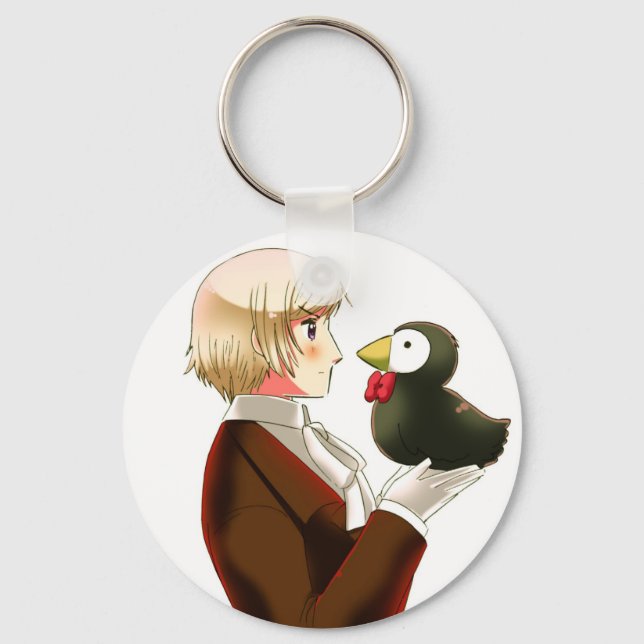 Hetalia Iceland & Mr. Puffin Keychain (Front)
