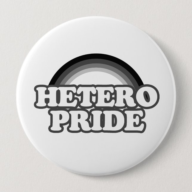 Heterosexual pride 4 inch round button (Front)
