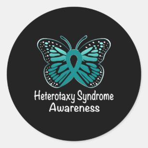 Heterotaxy Syndrome Awareness Warrior Support Teal Classic Round Sticker