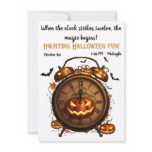 Heure Citrouille Halloween fêtes Invitation