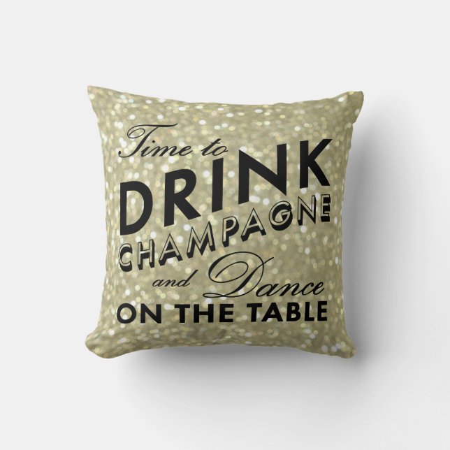 Heure de boire le coussin de Champagne en or (Recto)