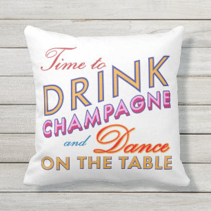 Heure de boire le coussin extérieur blanc de
