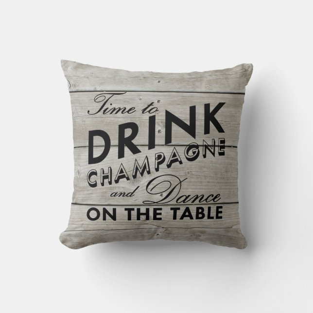 Heure de boire le coussin noir rustique de (Recto)