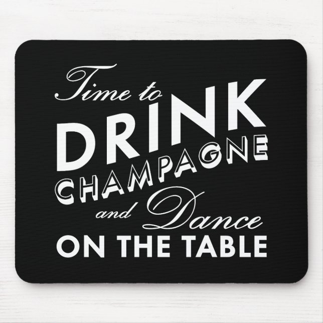 Heure de boire le tapis de souris de Champagne (Devant)