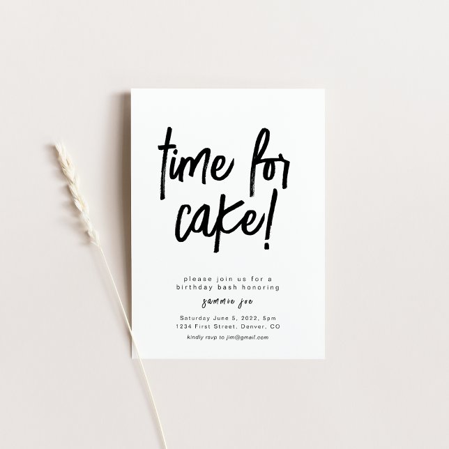 Heure De Cake Anniversaire Modèle Invitation (Créateur téléchargé)