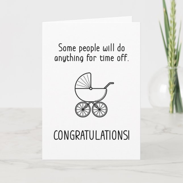 Heure de congé nouvelle carte bébé (Devant)