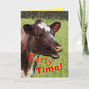 Heure de la fête de la vache Carte d'anniversaire