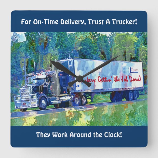 Heure de livraison Cargo Truck Wall Horloge (Recto)
