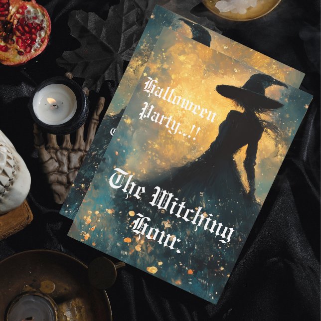 Heure de sorcière Halloween fêtes Invitation (Witching Hour Halloween Party Invitation)