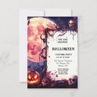 Heure de sorcière Whimsy : Invitation d'Halloween 