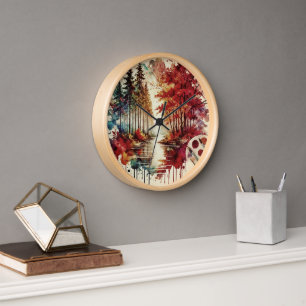 Heure des saisons Horloge murale artistique
