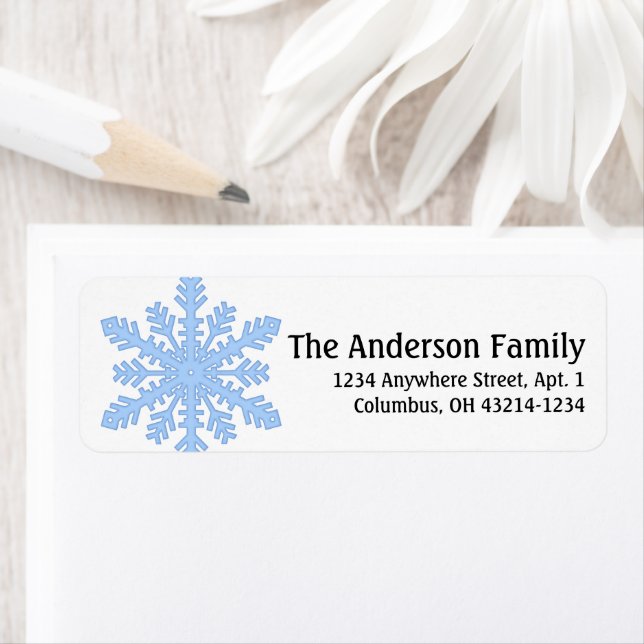 Heure d'hiver Blue Snowflake Adresse (En situation)