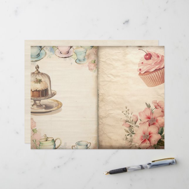 Heure pour le papier journal Tea Junk (Devant/Arrière en situation)